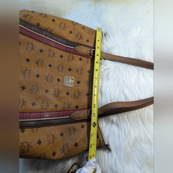 MCM Cognac Visetos Two Way Handbag Shoulder Bag Purse - Picture 5 of 10